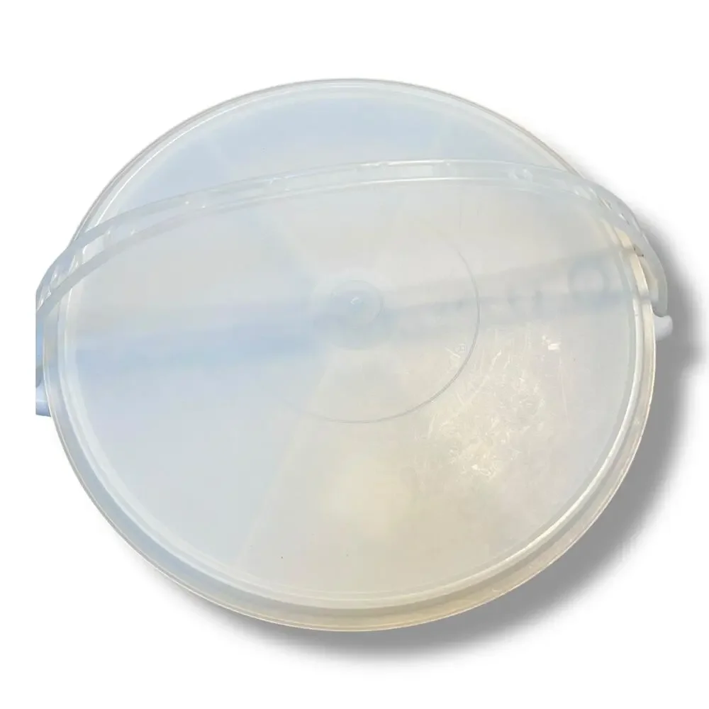 Tupperware Party Susan Divided Serving Tray 405 Lid 224 Handle Off White Vintage